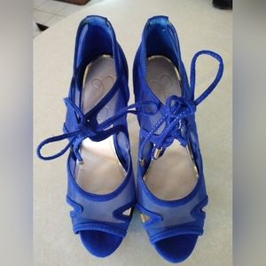 Jessica Simpson Cobalt Blue very high heel shoes